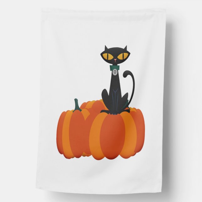 Halloween Cat  House Flag (Front)