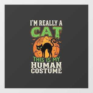 Halloween Cat Human Costume Funny Design Floor Decals