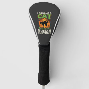 Halloween Cat Human Costume Funny Design Golf Head Cover