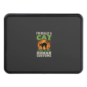 Halloween Cat Human Costume Funny Design Hitch Cover