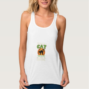 Halloween Cat Human Costume Funny Design Tank Top