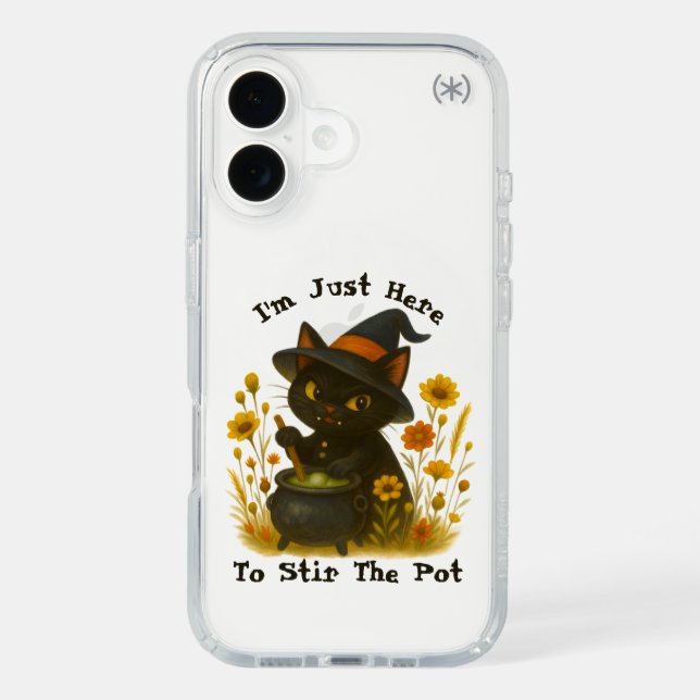 Halloween Cat - I’m Just Here to Stir the Pot Speck iPhone Case (Front)