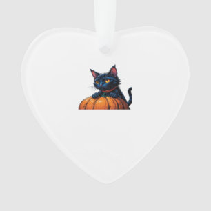 Halloween Cat in Enchanted Pumpkin Patch Classic T Ornament
