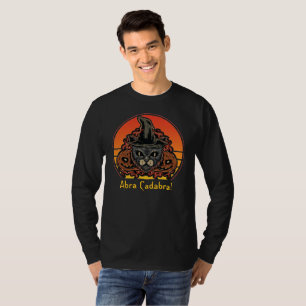 Halloween Cat in Witch Hat Abra Cadabra Vintage T-Shirt