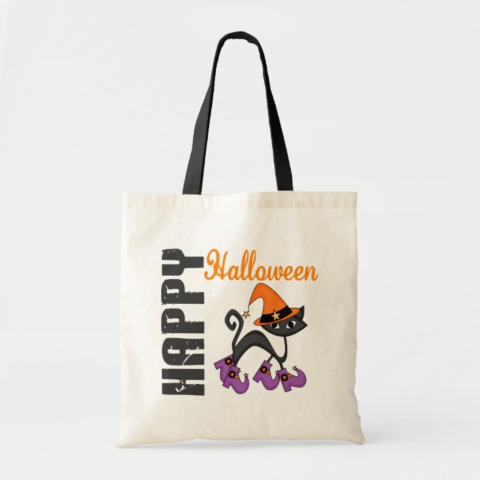 Halloween Cat In Witch's Boots Bags