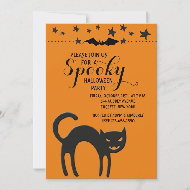 Halloween Cat Invitation (Front)