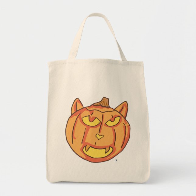  Halloween Cat Jack-o-Lantern Art Pumpkin Time Tote Bag (Front)