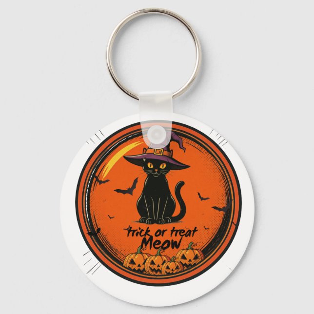 Halloween cat keychain (Front)