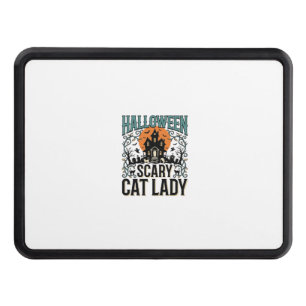 Halloween Cat Lady Scary Haunted House Vintage_1 Hitch Cover