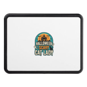 Halloween Cat Lady Scary Vintage Haunted House_1 Hitch Cover