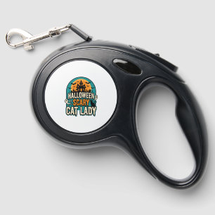 Halloween Cat Lady Scary Vintage Haunted House_1 Retractable Pet Leash