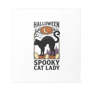 Halloween Cat Lady Vintage Black Cat Shirt_1 Notepad