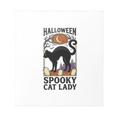 Halloween Cat Lady Vintage Black Cat Shirt_1 Notepad