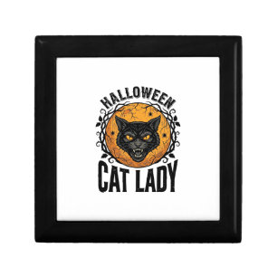 Halloween Cat Lady Vintage Black Cat Shirt Design Gift Box