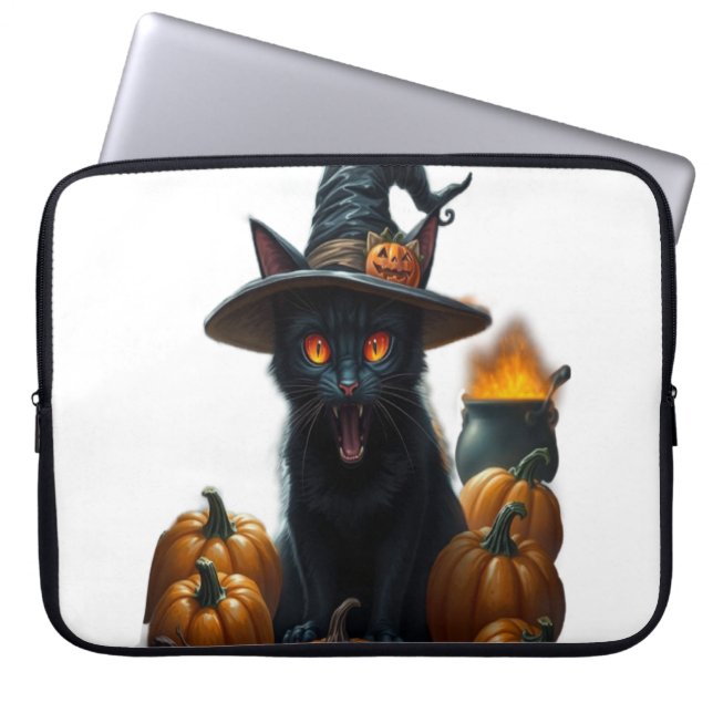 Halloween Cat  Laptop Sleeve (Front)