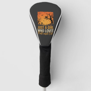 Halloween Cat Lover Fall Sunset Graphic Golf Head Cover