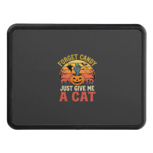 Halloween Cat Lover Forget Candy Vintage Graphic Hitch Cover