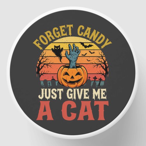 Halloween Cat Lover Forget Candy Vintage Graphic Mini Candle Favors