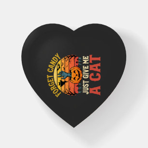Halloween Cat Lover Forget Candy Vintage Graphic Paperweight