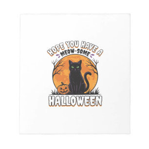 Halloween Cat Meow-Some Vintage Engraving Design_1 Notepad