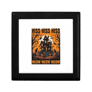 Halloween Cat Meow Spooky Vintage Witch House Gift Box