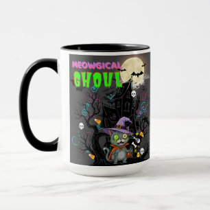 Halloween Cat "Meowgical Ghoul" Witch Kitten Mug