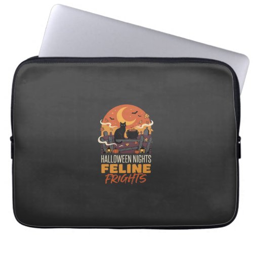 Halloween Cat Moonlit Magic Laptop Sleeve