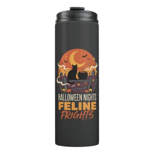 Halloween Cat Moonlit Magic Thermal Tumbler