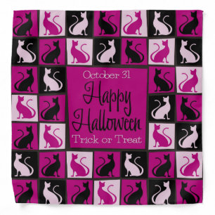 Halloween cat mosaic bandana
