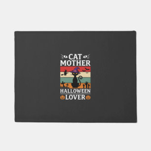 Halloween Cat Mother Lover Retro Witch Design Doormat
