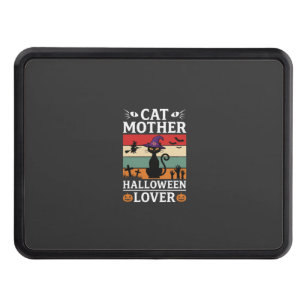 Halloween Cat Mother Lover Retro Witch Design Hitch Cover