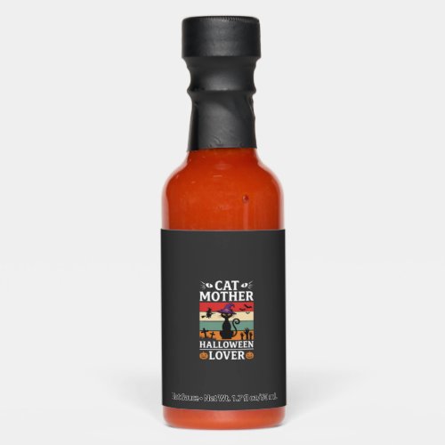 Halloween Cat Mother Lover Retro Witch Design Hot Sauces