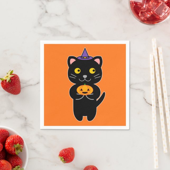 Halloween Cat Napkins (Insitu)