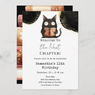 Halloween Cat Next Chapter 11th Birthday Invitation
