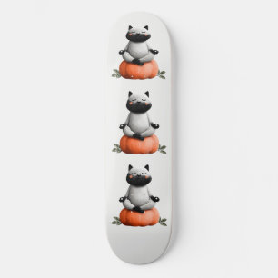 Halloween Cat on Pumpkin Design Skateboard