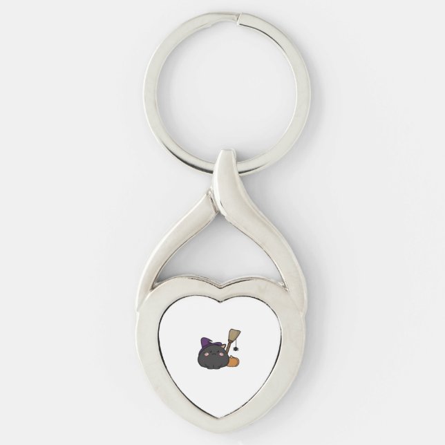 Halloween Cat Oversized T-Shirt Keychain (Front)