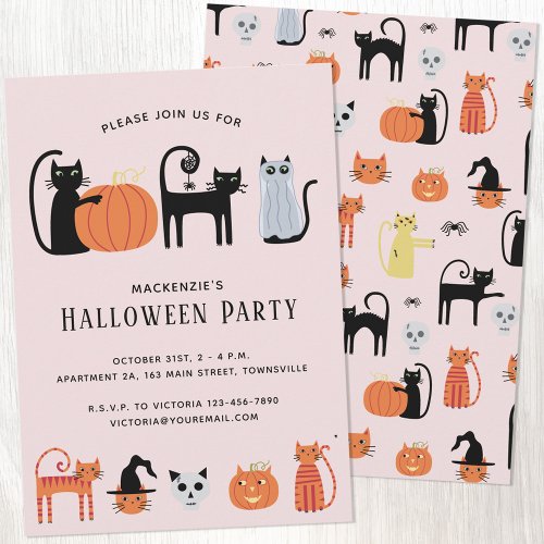 Halloween Cat Party Invitation