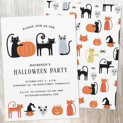 Halloween Cat Party Invitation