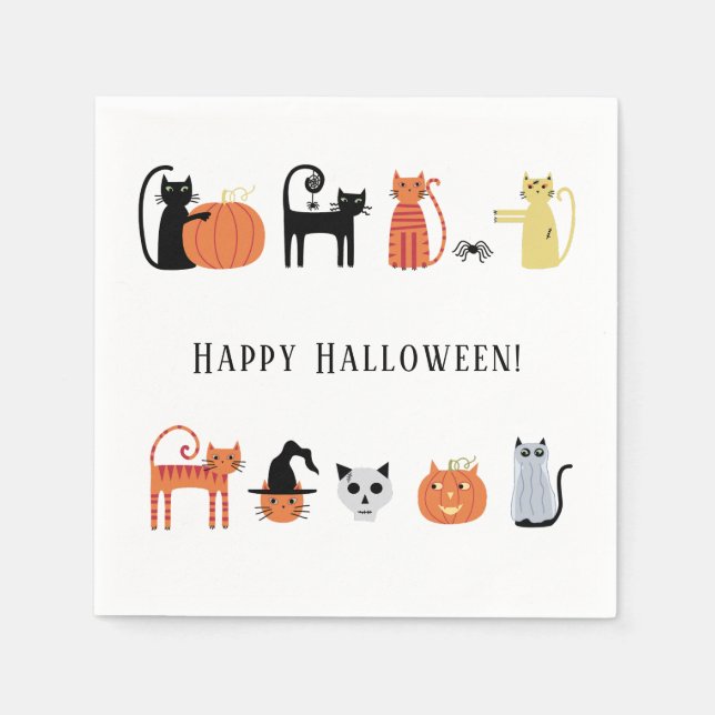 Halloween Cat Party Napkins (Front)