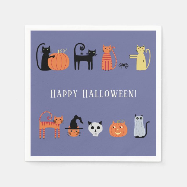 Halloween Cat Party Napkins (Front)