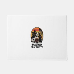 Halloween Cat Party Vintage Witch Cats Design_1 Doormat