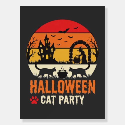 Halloween Cat Party Witch Cauldron Silhouette Desi Foam Board