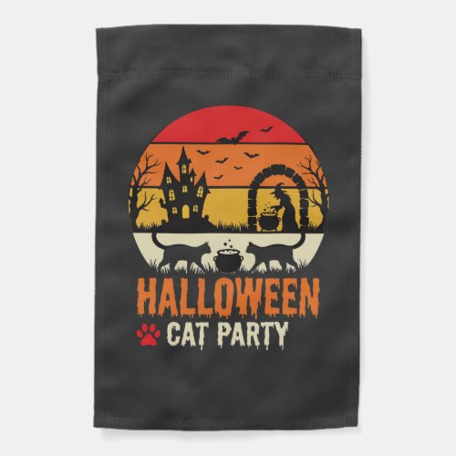 Halloween Cat Party Witch Cauldron Silhouette Desi Garden Flag