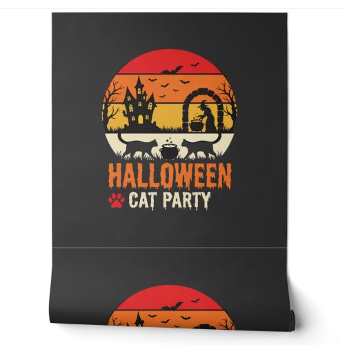 Halloween Cat Party Witch Cauldron Silhouette Desi Wallpaper