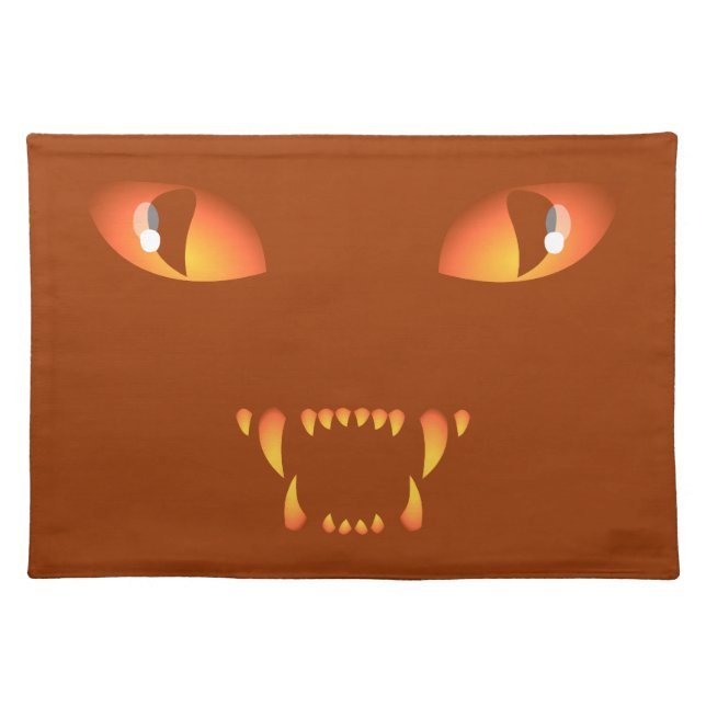 Halloween Cat Place Mats Spooky Beast Decor (Front)
