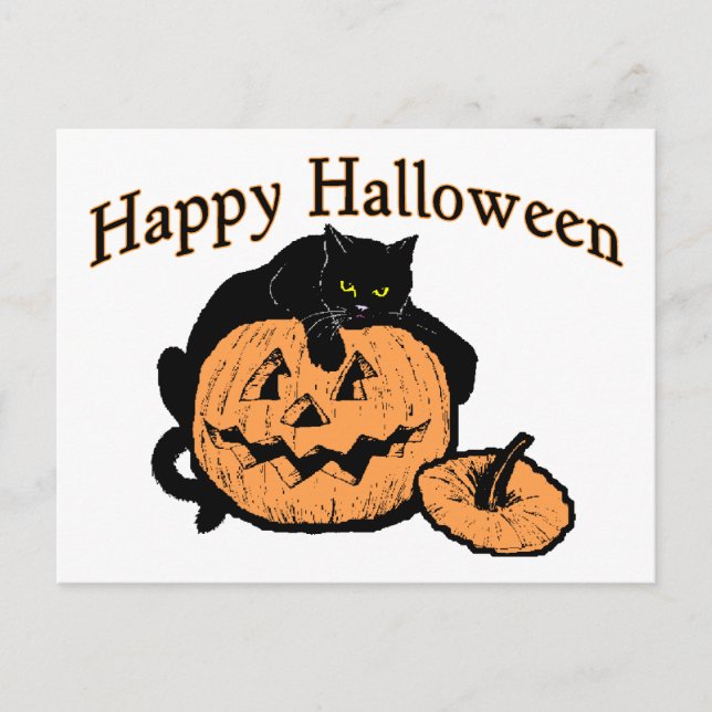 Halloween Cat Postcard (Front)