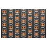 Halloween Cat, Pumpkin Face Fabric