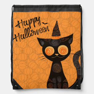 Halloween/cat/pumpkin/fall  drawstring bag