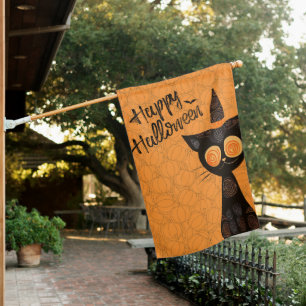 Halloween/cat/pumpkin/fall  house flag
