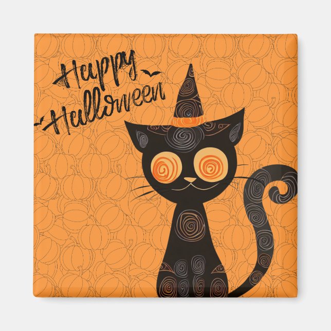 Halloween/cat/pumpkin/fall  magnet (Front)